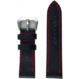 Leather Strap Black Red TBL